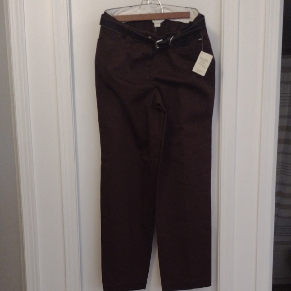 Christopher & Banks Brown Straight-Leg Trousers